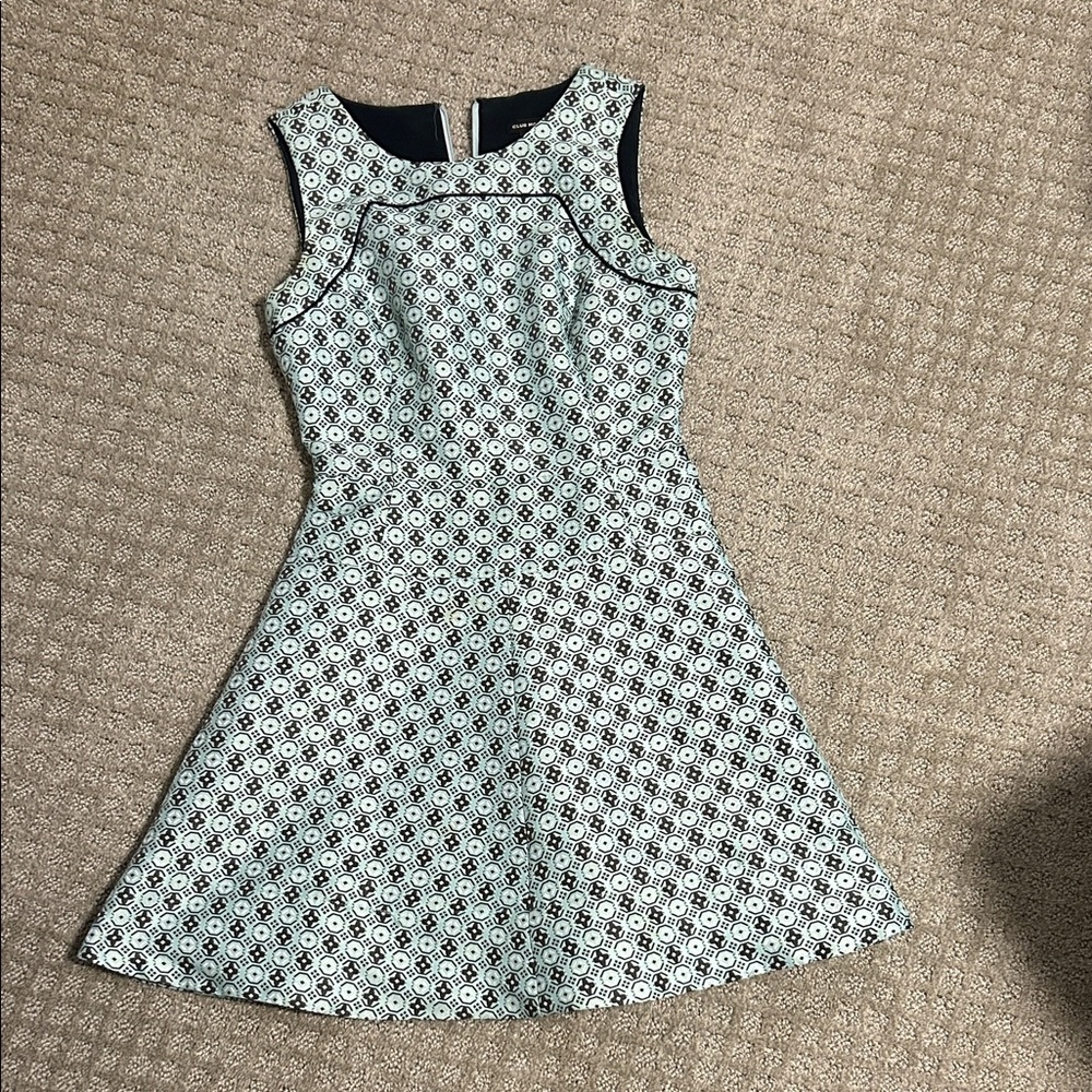 Club Monaco Blue and White Patterned Mini Dress